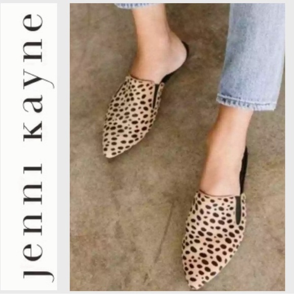 Jenni Kayne Cheetah Pony Hair Mules Tan Size 8 - Picture 1 of 7